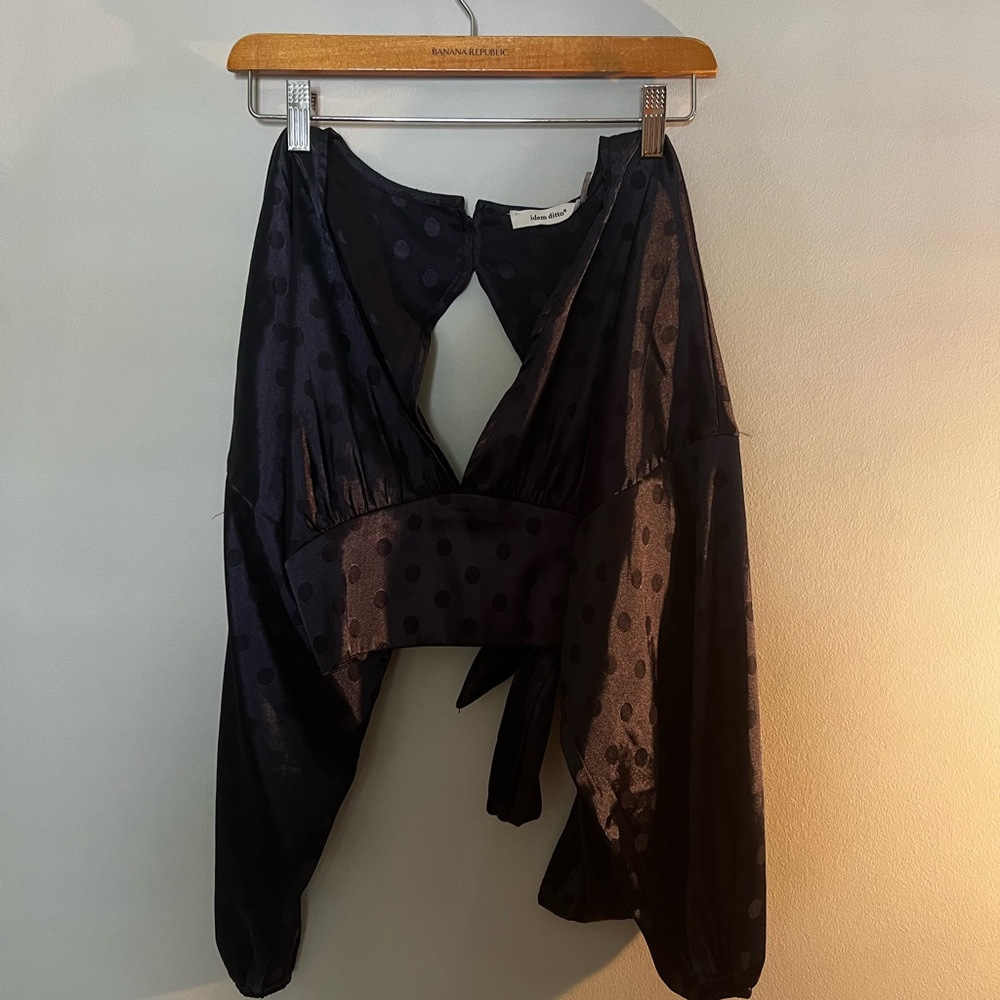 Satin polkadot top